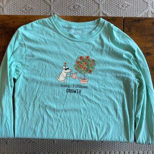Teddy the Dog “Today I Choose Growth” Long Sleeve Graphic Tee Size M